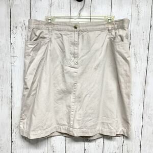 Christopher & Banks Skirt Women 16 Tan Cargo Utility Knee Length Zip Pockets